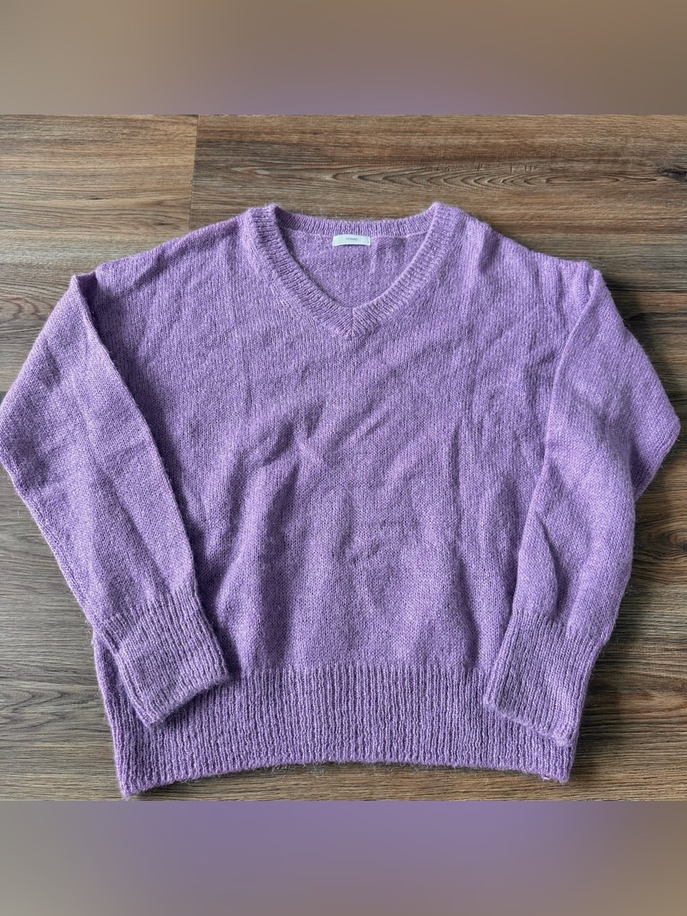 Nomad Korea Mohair Wool Sweater V-Neck Free Size Purple Preppy Casual Lightweigh